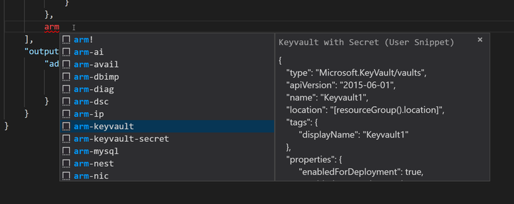 Using VSCode for ARM template development